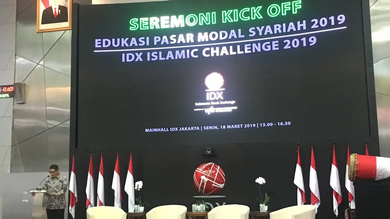 Acara Program Edukasi Pasar Modal Syariah dan IDX Islamic Challenge 2019, Jakarta, Senin (18/3/2019).