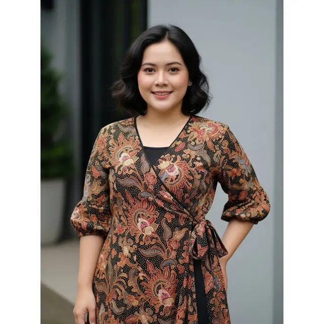 Dress Wrap V-Neck + Ikat Asimetris