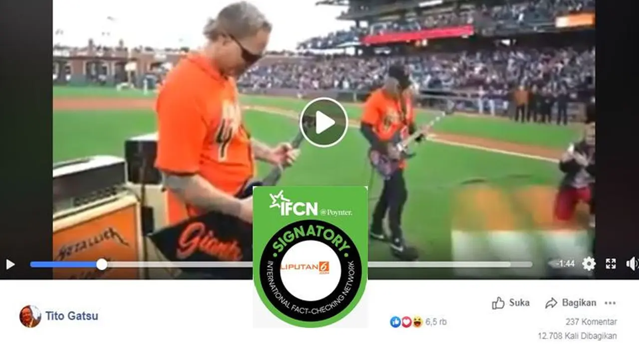[Cek Fakta] Gambar Tangkapan Layar Band Metallica