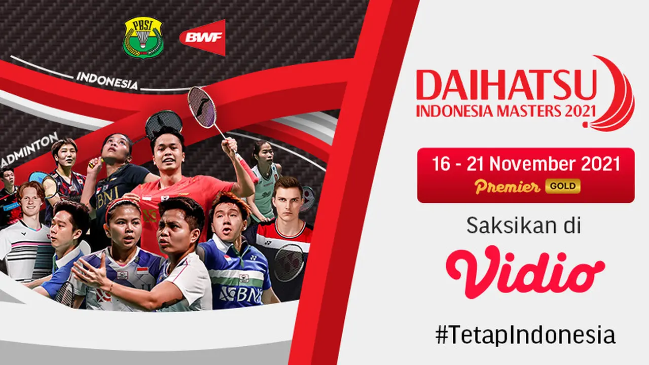 Jadwal Lengkap dan Live Streaming Indonesia Masters 2021 di Vidio Pekan Ini