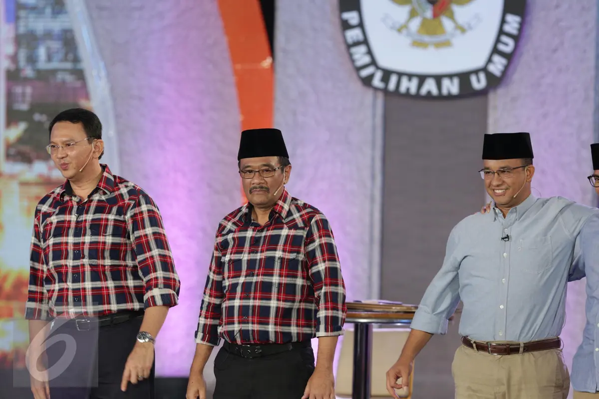 Keakraban Paslon Cagub dan Cawagub Usai Debat Pilkada DKI Jakarta 2017