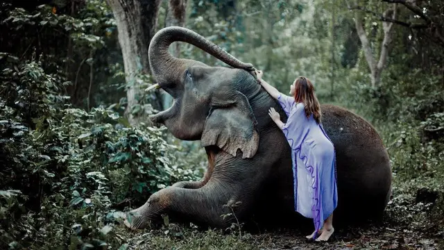 7 Pemotretan Ashanty Bersama Gajah di Bali Ini Curi Perhatian