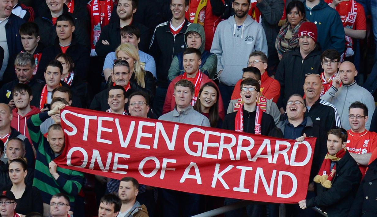 Setelah 17 tahun membela Liverpool, Steven Gerard akhirnya pergi untuk membela LA Galaxy. (AFP/Oli Scarff).