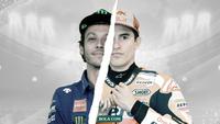 Valentino Rossi dan Marc Marquez. (Bola.com/Dody Iryawan)