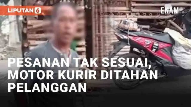 Nasib apes kembali menimpa kurir saat melayani penerima paket. Motor sang kurir ditahan oleh penerima paket karena kesalahpahaman. Menurut narasi yang beredar, penerima paket tak terima karena barang yang ia beli tidak sesuai pesanan.