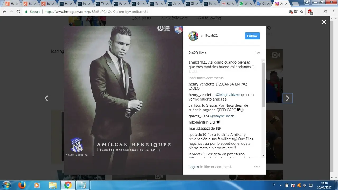 Pemain Timnas Panama Amilcar Henriquez