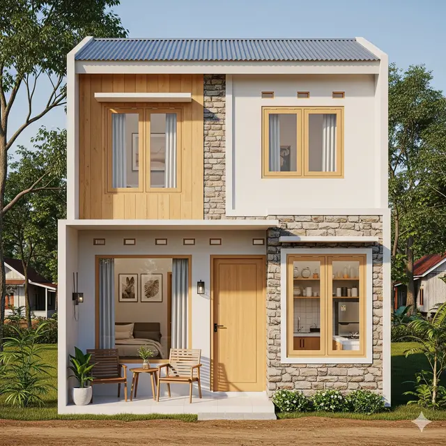 Rumah 2 Lantai dengan Denah Compact