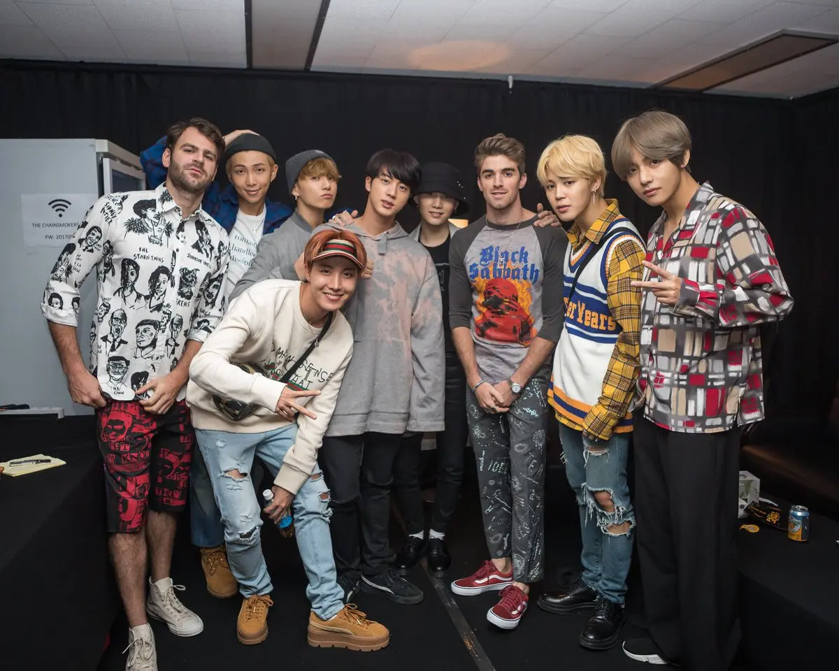 BTS dan The Chainsmokers (Twitter/TheChainsmokers)