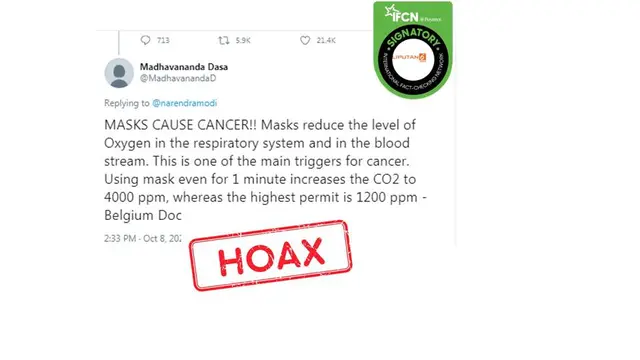 Cek Fakta memakai masker memicu kanker