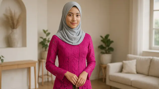 Baju Kebaya Warna Fuschia Cocok dengan Jilbab Warna Apa? Ini 7 Pilihan Terbaiknya