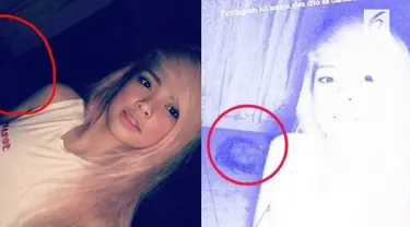 Seorang gadis Filipina temukan sosok menyeramkan saat selfie sendirian di kamarnya pada tengah malam.