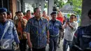 Susilo Bambang Yudhoyono saat berada di Wisma Proklamasi, Jakarta, Jumat (23/9). Sebelum mendaftar ke KPU, duet Agus-Sylviana Murni terlebih dulu akan dideklarasikan di Wisma Proklamasi. (Liputan6.com/Faizal Fanani)