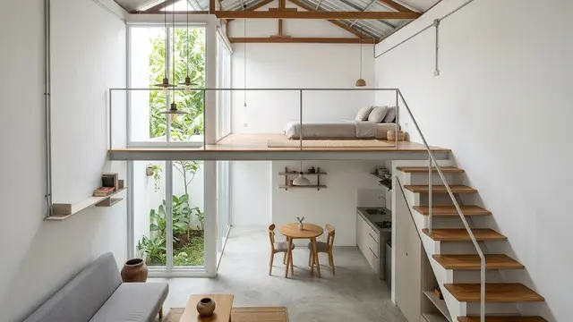 Rumah Subsidi dengan Plafon Tinggi dan Mezzanine