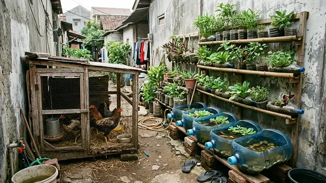 Halaman Belakang Rumah Sempit Bisa Panen Ikan, Telur, dan Sayur Sekaligus