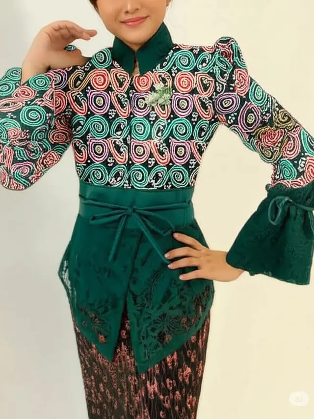 Janggan Blouse dengan Aksen Puff Sleeve
