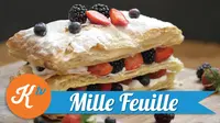 Siapa bilang Mille Feuille, sajian pastry ala Prancis ini tidak dapat dibuat sendiri di rumah? Yuk intip resep jitu berikut ini. (Foto: Kokiku Tv)