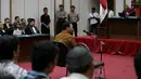 Suasana sidang sidang kasus dugaan penistaan agama Basuki Tjahaja Purnama atau Ahok  di Gedung Kementerian Pertanian, Jakarta, Selasa (25/4). Sidang beragendakan pembacaan pledoi. (Liputan6.com/Kristianto Purnomo/Pool)