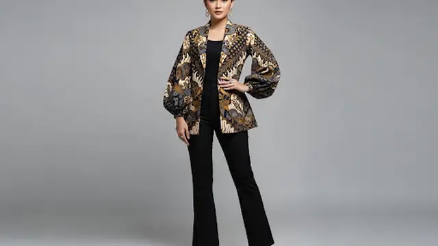 Blazer Batik Premium Lengan Balon Panjang