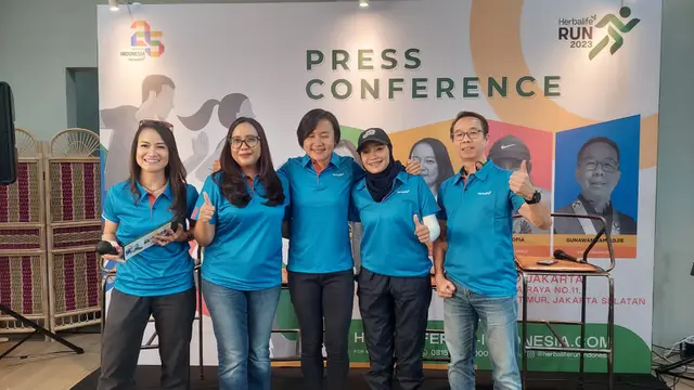 Feby Sofia kala menghadiri konferensi pers Herbalife Run 2023, di Jakarta, Jumat (11/8/2023). (Foto: Dok. Istimewa)