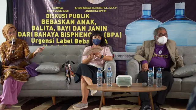 Arzeti Bilbina Diskusi Publik berjudul Bebaskan Anak, Balita, Bayi dan Janin dari Bahaya Bisphenol A (BPA) - urgensi label Bebas BPA untuk Kesehatan pada acara Selebrasi 23 Tahun Komnas Perlindungan Anak, Selasa (26/10)