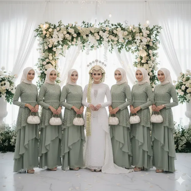 Model Gamis Brokat Soft Color Tapi Tetap Tampil Stand Out