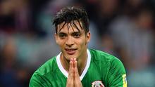 Striker tim nasional Meksiko, Raul Jimenez. (AFP/Yuri Cortez)