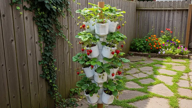 Cara Membuat Menara Strawberry dari Galon Bekas/AI Generated