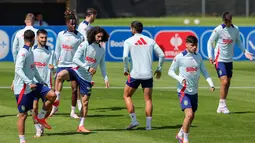 Timnas Spanyol bersiap bertemu Kroasia pada laga pertama di perhelatan Piala Eropa 2024 Jerman. (LLUIS GENE / AFP)