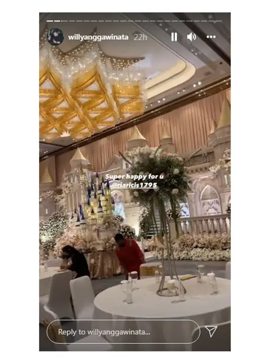 Resepsi Ria Ricis dan Teuku Ryan (Sumber: Instagram/willyanggawinata)