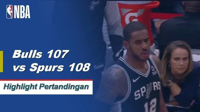 DeMar DeRozan mencetak 21 poin bagi Spurs dalam kemenangan dekat melawan Bulls 108-107.