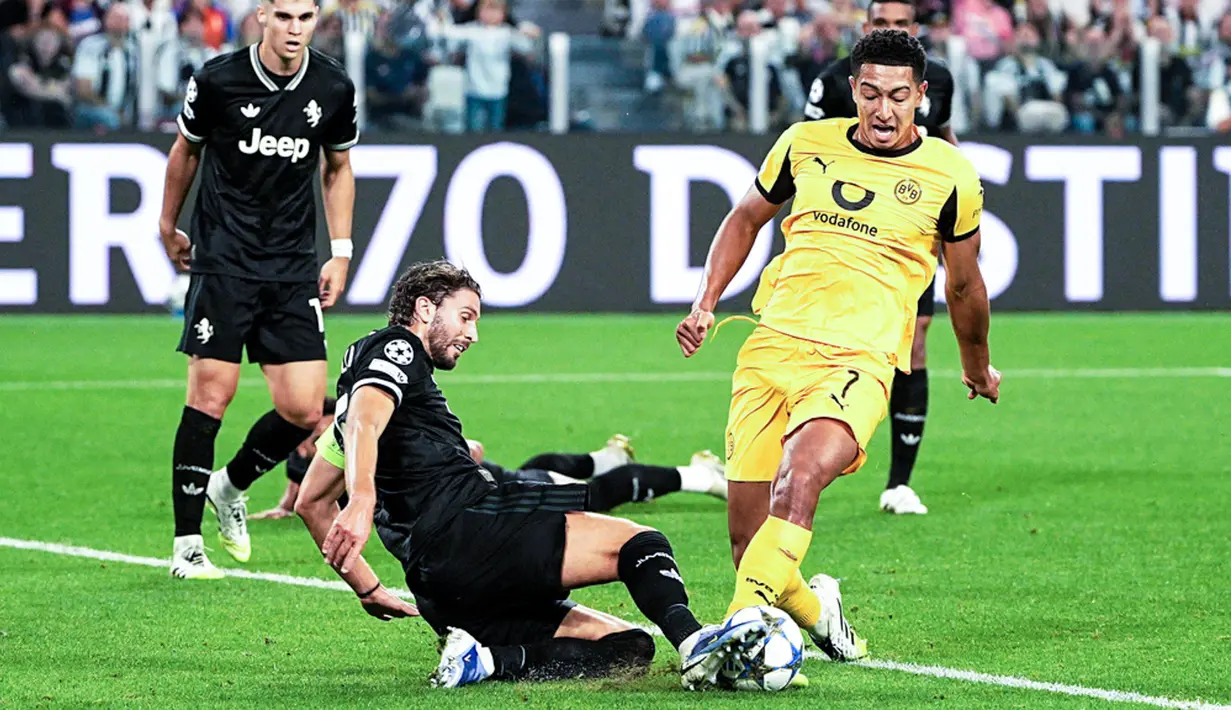 Skor 4-4 bertahan hingga usai. Kedua tim harus puas hanya meraih satu poin di laga pembuka mereka di Liga Champions. (Marco Alpozzi/LaPresse via AP)