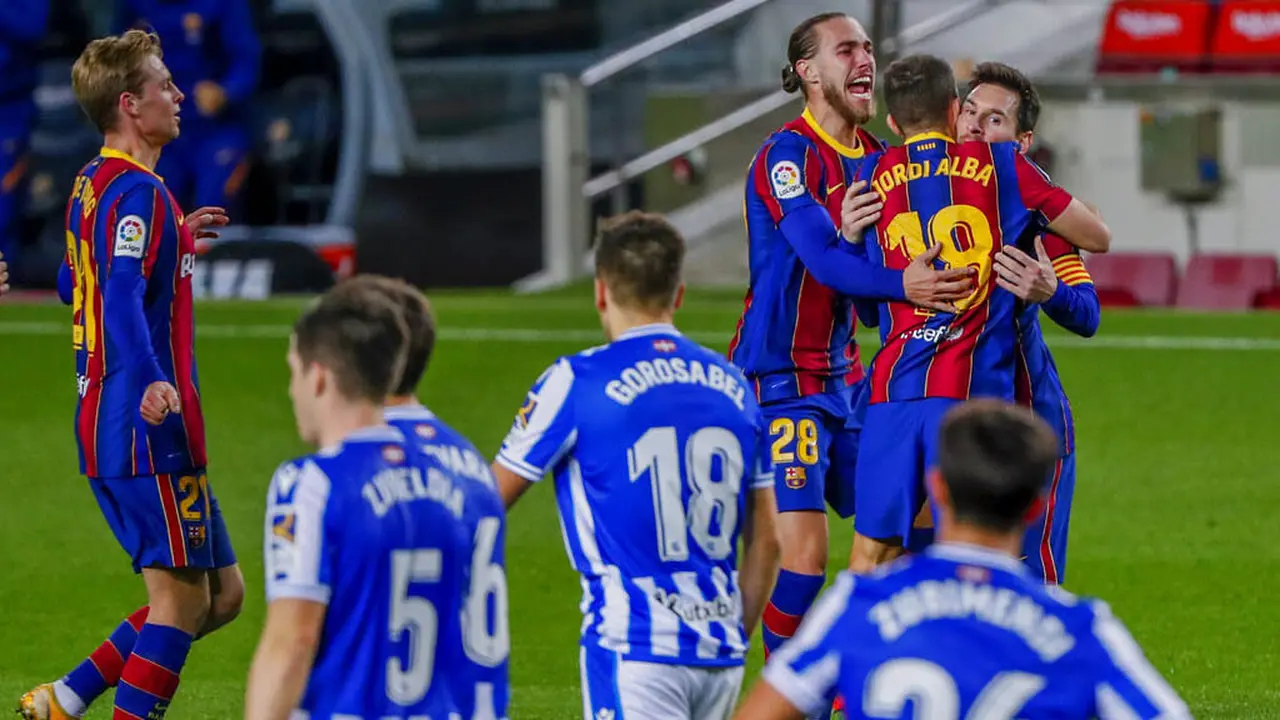 FOTO: Taklukkan Real Sociedad, Barcelona Merangkak ke Posisi 5 Besar Klasemen Liga Spanyol