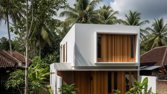 model rumah minimalis di desa dengan atap datar ala rumah modern