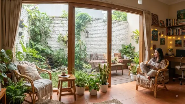 Desain rumah mungil untuk pekerja lajang introvert model dengan taman belakang tertup