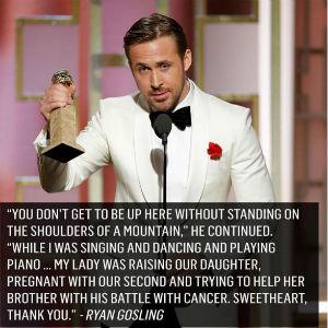 Ryan Gosling di Acara Golden Globe | Foto: Spesial