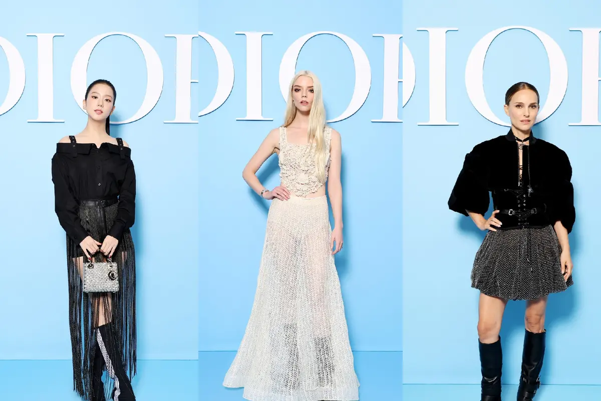 Parade Busana Hitam Putih dari Jisoo BLACKPINK hingga Natalie Portman di Show Dior untuk Paris Fashion Week