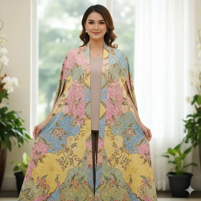 Cape Outer Batik Pastel