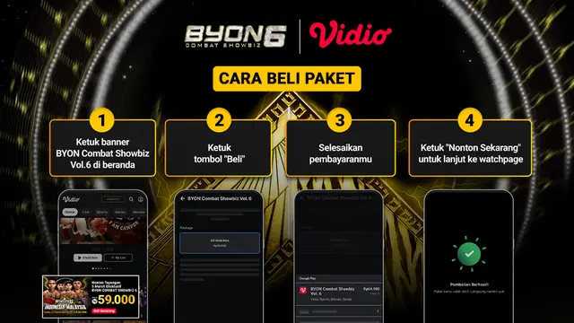 Cara Nonton BYON Combat Showbiz 6 di Vidio. (dok. vidio.com)