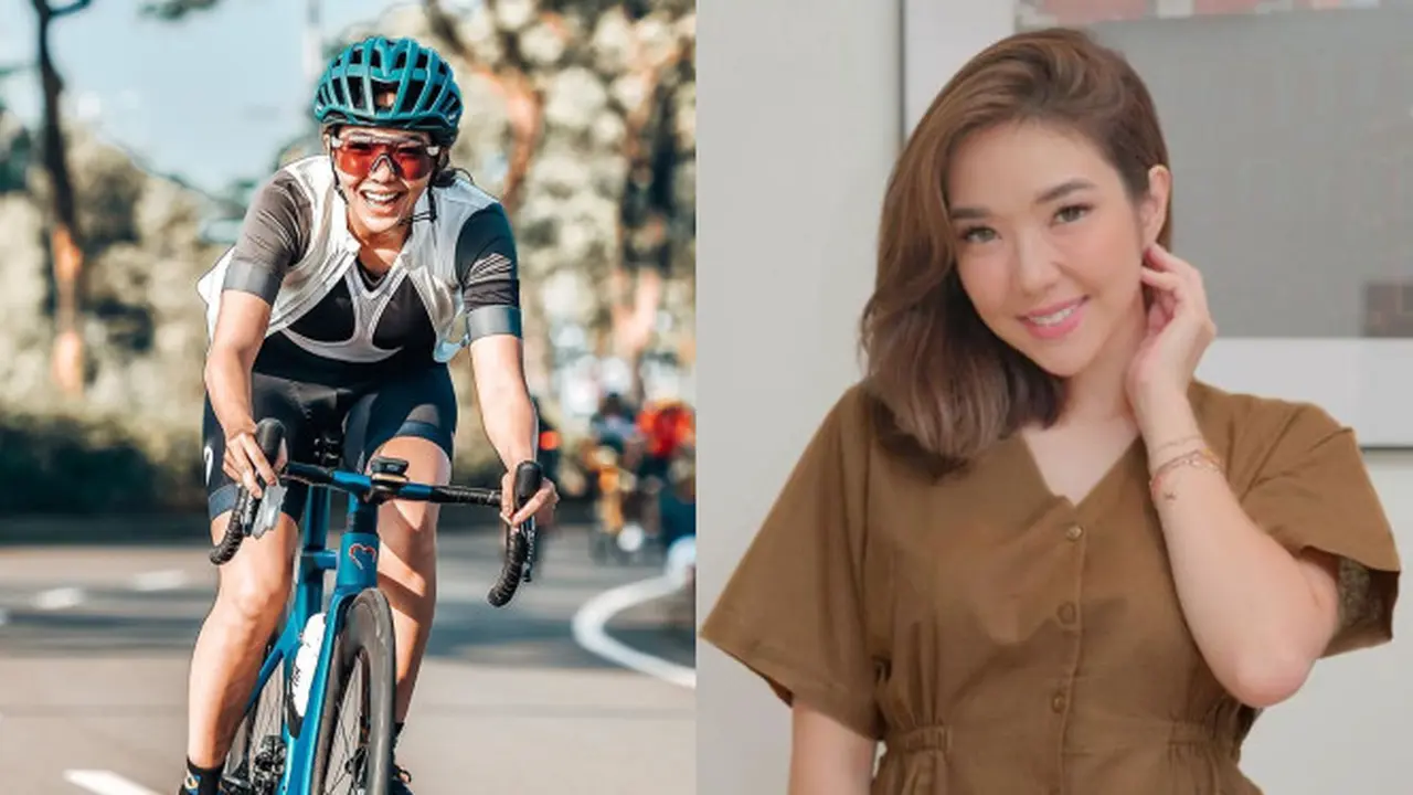 Gaya Gisella Anastasia Saat Bersepeda