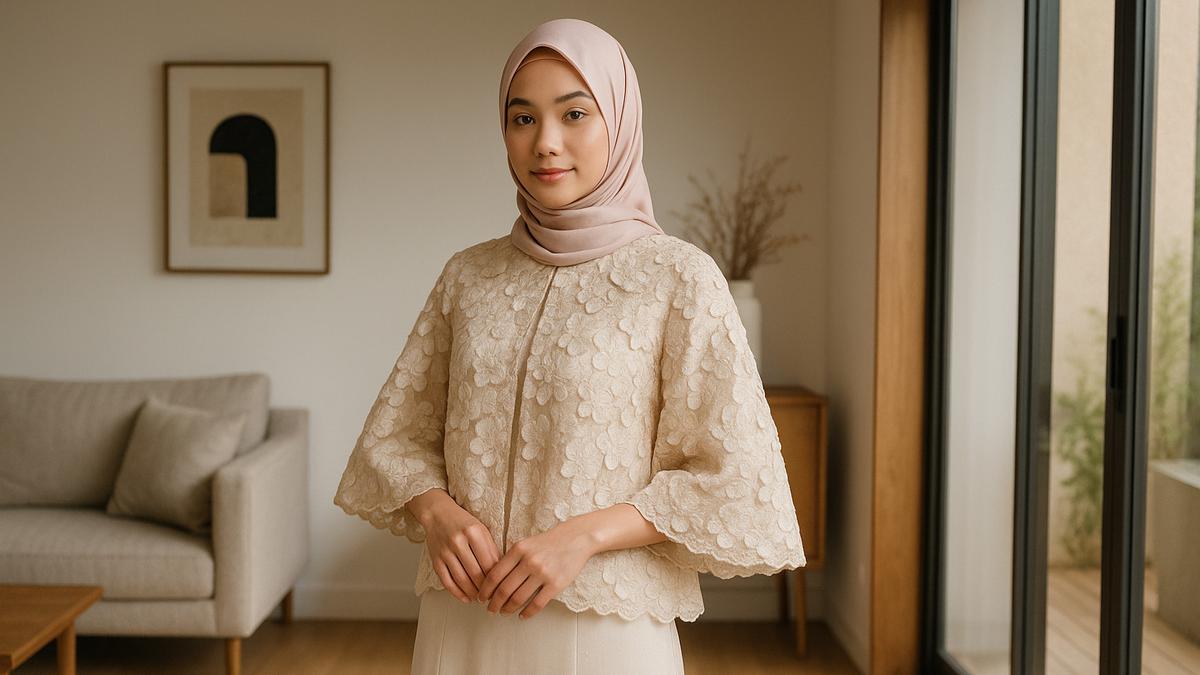 7 Model Outer Brokat Bunga Timbul, Tampil Elegan untuk Kondangan hingga Acara Resmi