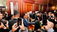 Presiden Jokowi disambut oleh puluhan WNI di hotel tempatnya bermalam (Istimewa)