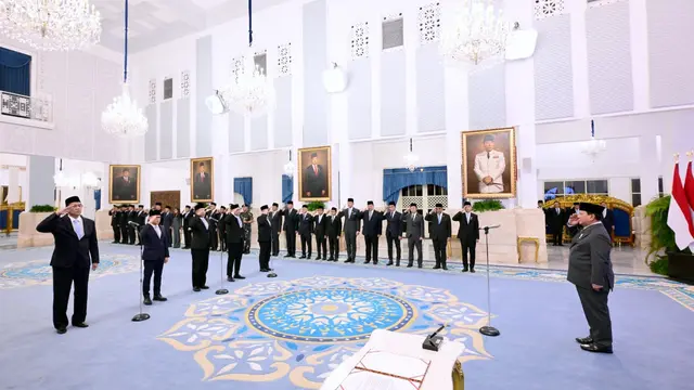 Presiden Prabowo Subianto melantik menteri dan wakil menteri baru saat reshuffle Kabinet Merah Putih pada Senin 8 September 2025.