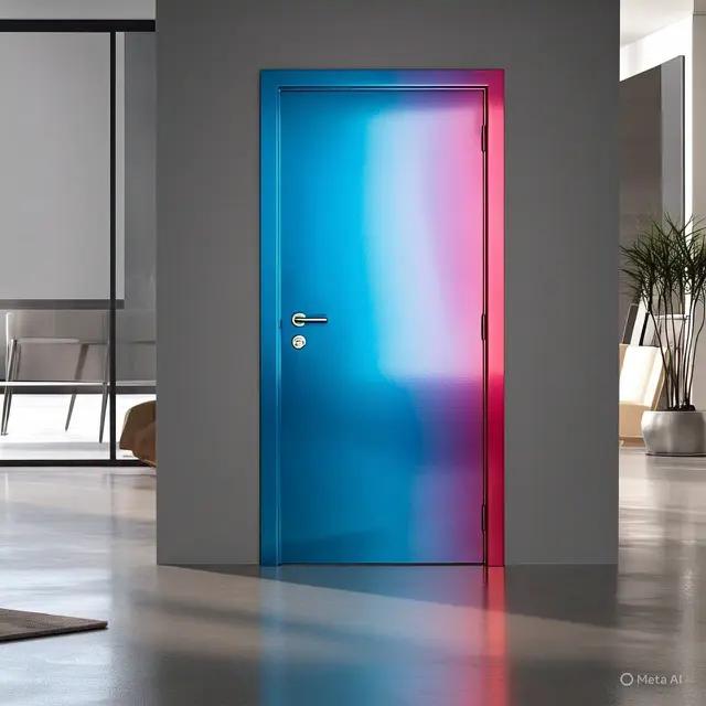 Pintu Aluminium dengan Warna Berani