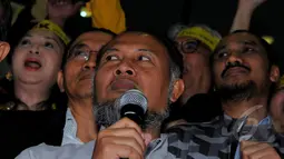 Bambang Widjojanto meminta kepada civitas akademika dan seluruh rakyat Indonesia untuk melawan kriminalisasi kepada KPK, Jakarta, Rabu (18/2/2015). (Liputan6.com/Faisal R Syam)
