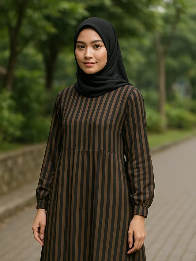 10 Model Gamis Motif Etnik atau Tradisional, Elegan dan Tetap Kekinian