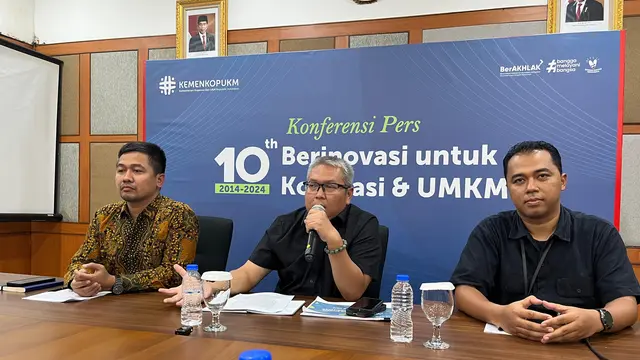 Konferensi pers Kementerian Koperasi dan Usaha Kecil Menengah, Kamis (3/10/2024). (Foto: Tim Bisnis)
