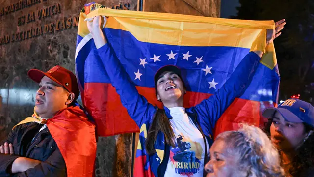 Diaspora Venezuela di Berbagai Negara Rayakan Penangkapan Nicolas Maduro