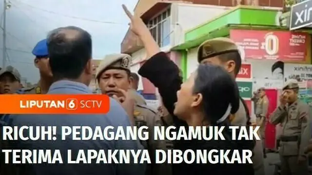 VIDEO: Penertiban Lapak PKL di Padang Ricuh, Pedagang Ngamuk Tak Terima Lapaknya Dibongkar