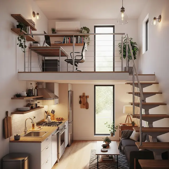 9 Model Rumah Kecil dengan Mezzanine dan Dapur Terbuka, Solusi Lahan Terbatas