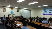 Diskusi "Pemberitaan Berlebihan Terhadap Aksi Terorisme", di Gedung Dewan Pers, Kebon Sirih, Jakarta Pusat, Rabu (23/5/2018).